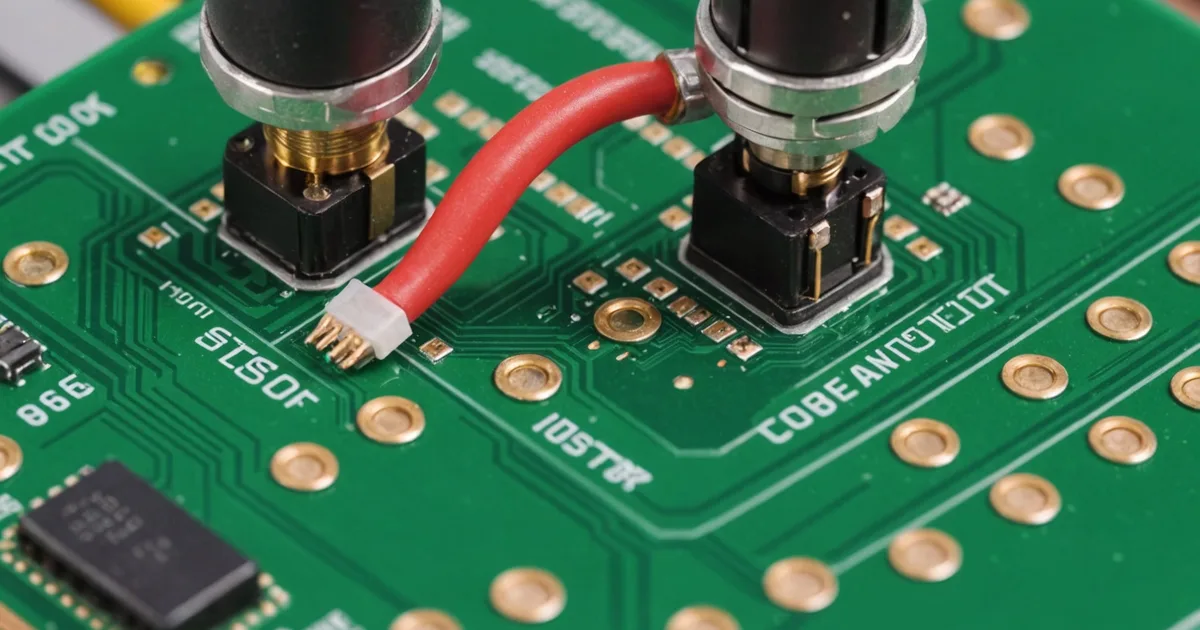 PCB with wrongly oriented connector highlighted during assembly inspection
