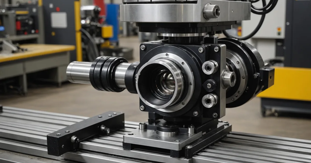 Industrial camera positioned above cylinder bore opening for internal surface inspection