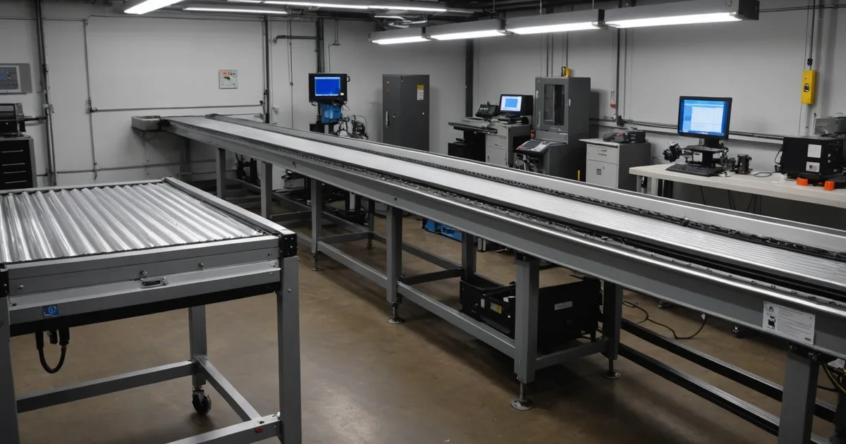Machine vision inspection station with ring light and dome light setups over a conveyor line
